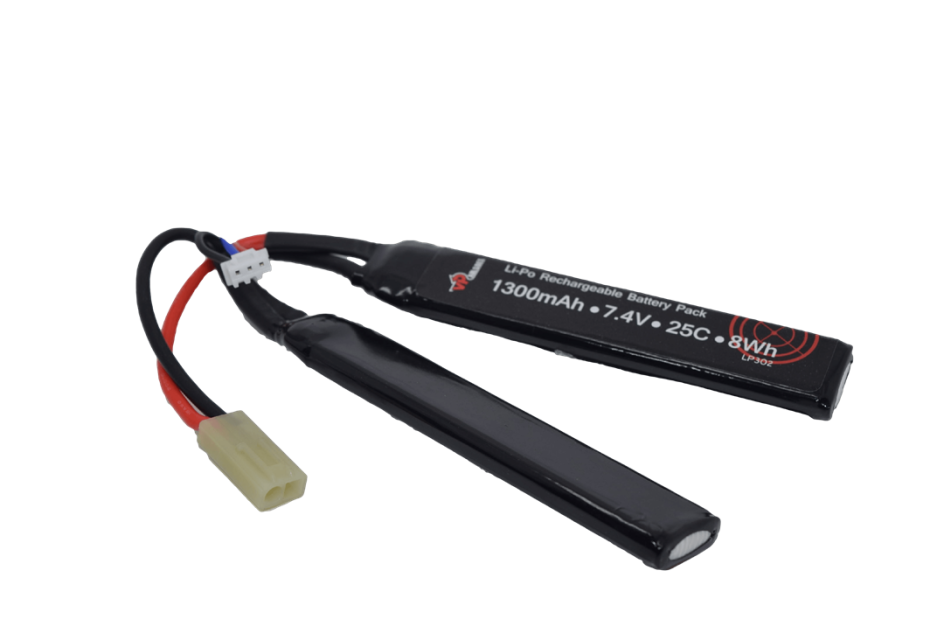 AIRSOFT 7.4V 1300MAH 25C LIPO CRANSTOCK BATTERY WITH CASE LP302 VAPEXTECH-0