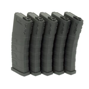 G&G Airsoft G&G 120 Mid Capacity Magazine Box of 5 (Black) GR16 / M4 with 420 Round Speed Loader-0