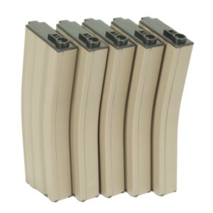 G&G Airsoft G&G 450 Round Magazine Box of 5 (Tan)-0
