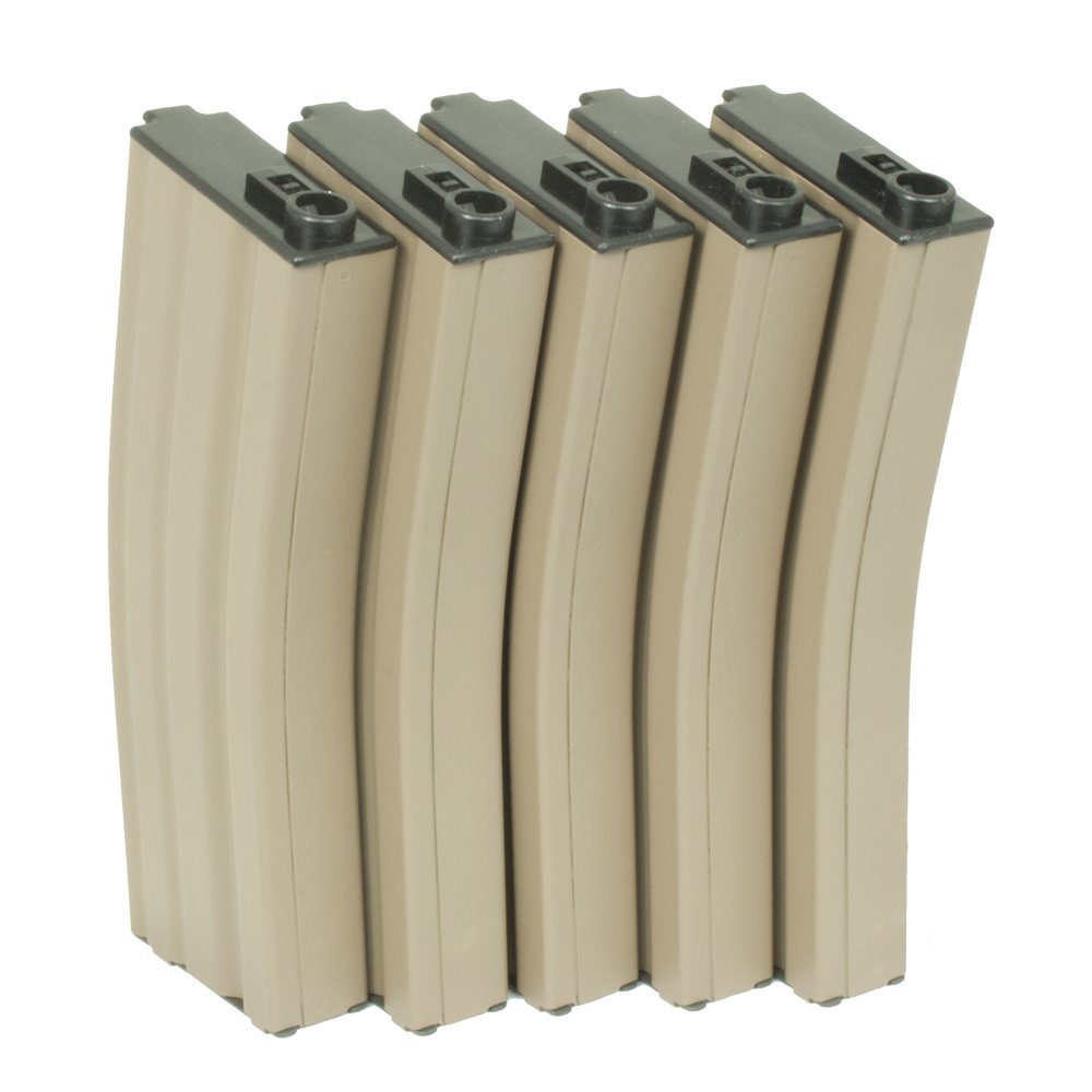 G&G Airsoft G&G 450 Round Magazine Box of 5 (Tan)-0