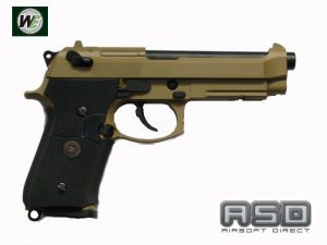 WE BERETTA (M9A1-TAN) GAS BLOW BACK PISTOL-0