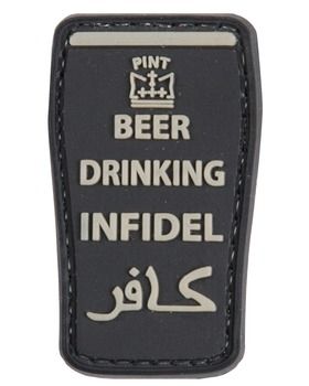BEER DRINKING INFIDEL PATCH (BLACK)-0