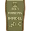 BEER DRINKING INFIDEL PATCH (OLIVE GREEN)-0