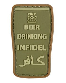 BEER DRINKING INFIDEL PATCH (OLIVE GREEN)-0