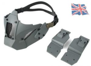 TMC JAY FAST MASK Mesh Nylon Airsoft Half Face Protection - Wolf Grey-0