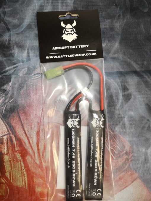 Battle Dwarf Airsoft 7.4V 1300mAh 25C LiPo Nunchuck battery