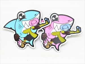 Baby Shark Patch PVC Morale Pink Blue