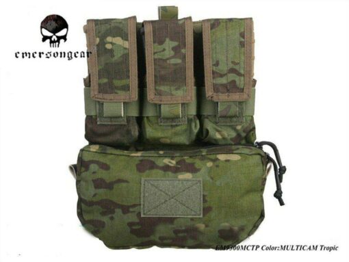 Emerson MOLLE Assault Back Panel with Triple M4 Mag Pouch For Vest Military Rig