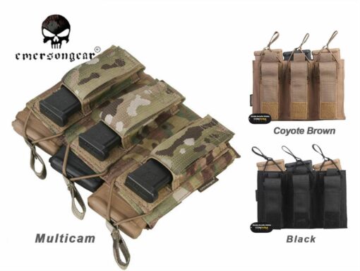 EmersonGear Tactical Triple Open Top 5.56 & Pistol MOLLE Magazine Mag Pouch M4 M16