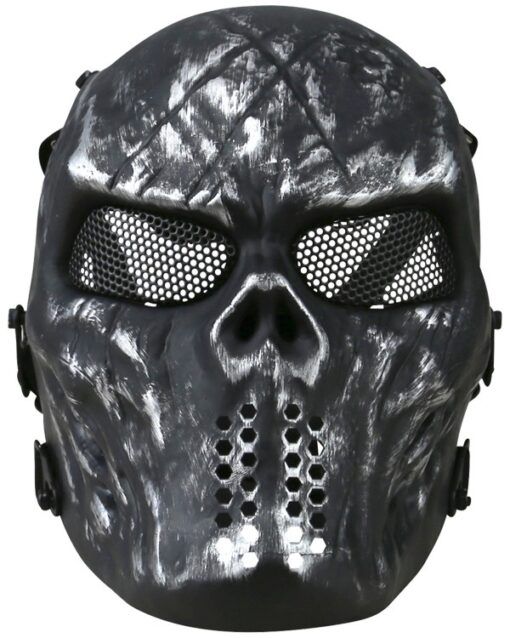 Skull Mesh Mask - Gun Metal Grey