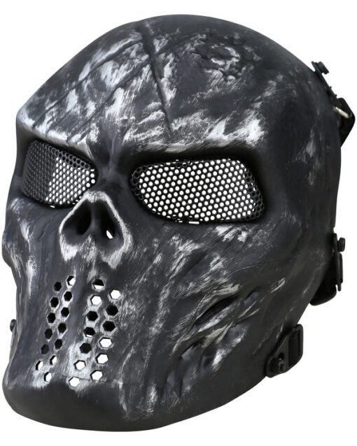 Skull Mesh Mask - Gun Metal Grey