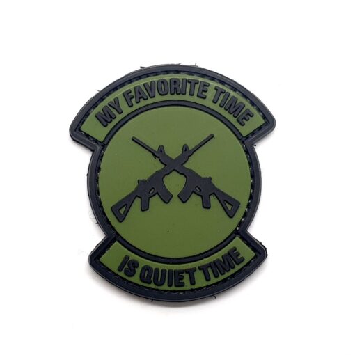 Favourite Time Is Quiet Time Small Tactical Morale Patch PVC Paintball Airsoft