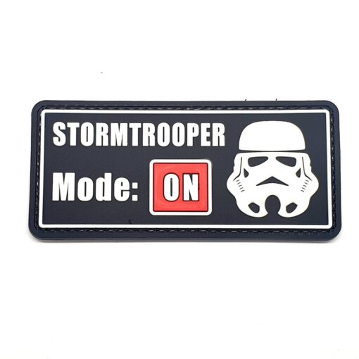 Stormtrooper Mode ON Tactical Morale PVC Patch Funny Airsoft Paintball Velcro