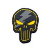 Punisher Skull Lightning Strike Yellow PVC Patch