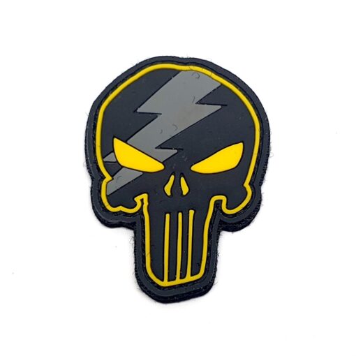 Punisher Skull Lightning Strike Yellow PVC Patch