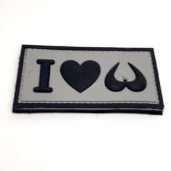 I Love Boobs PVC Patch (Grey)