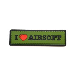 I love Airsoft PVC Patch Green