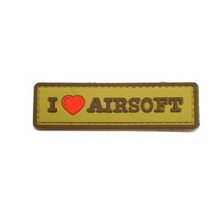 I love Airsoft PVC Patch Tan