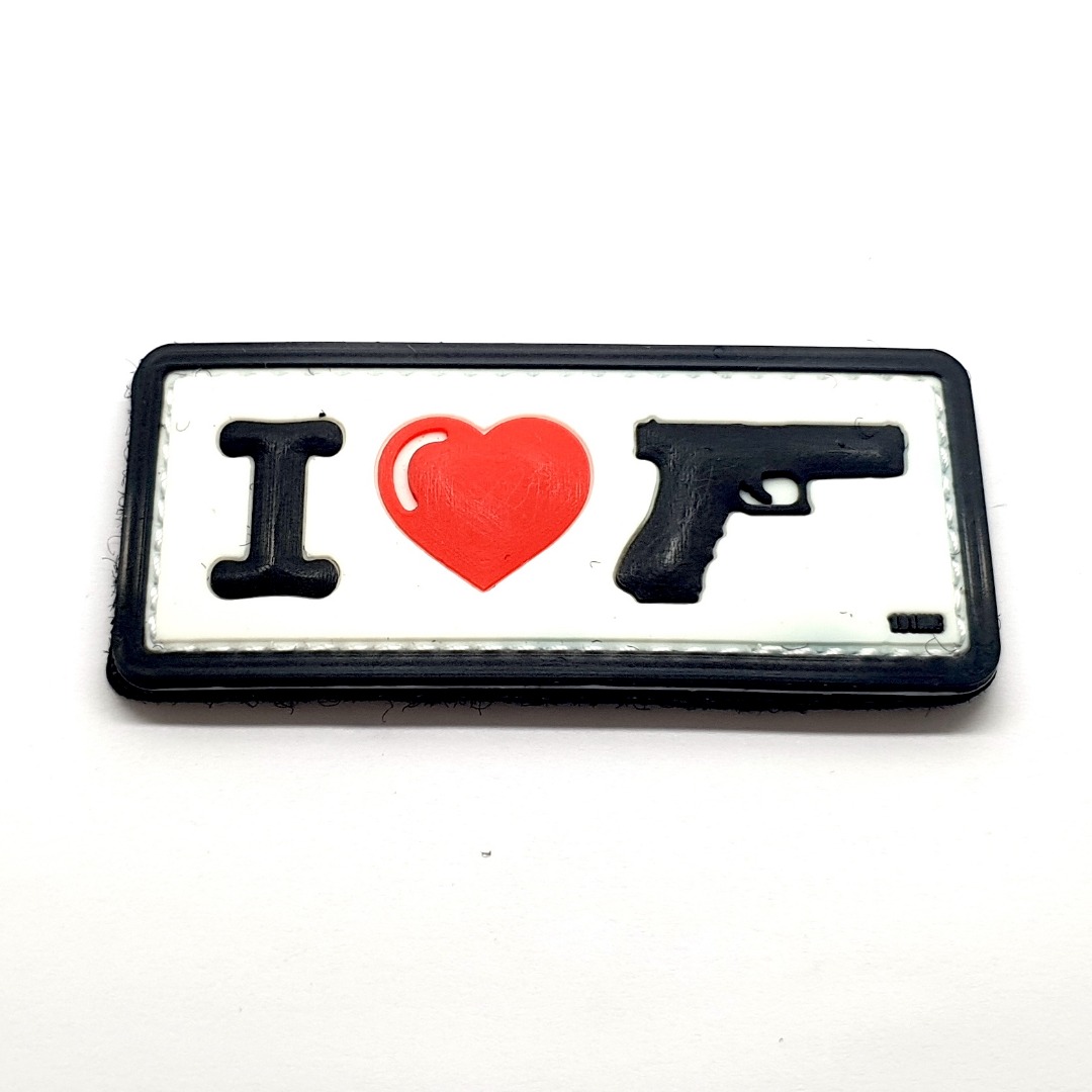 I Love Guns PVC Patch