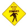 I Brake For Zombies PVC Patch (Yellow)