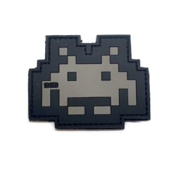 Space Invader Style Tactical Morale PVC Patch Grey/Black