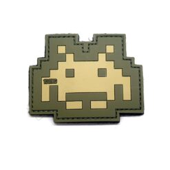Space Invader Style Tactical Morale PVC Patch Green/Sand