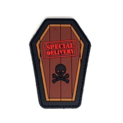 Special Delivery Coffin PVC Patch (Brown/Red)