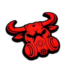 Gasmask Bull PVC Patch Red