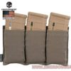 Emerson Tactical Fast Draw Triple Open Top M4 Magazine Pouch Gray