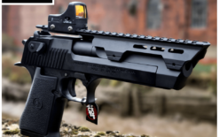 Tokyo Marui Desert Eagle 50AE, Laylax barrel jacket, Micro Pro Sight