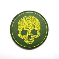 Yellow skull patch with green background by Airsoft Direct