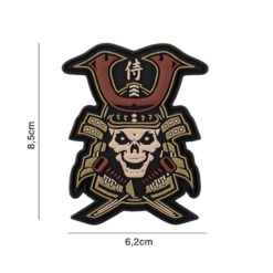 Samurai Skull Warrior PVC Patch Brown
