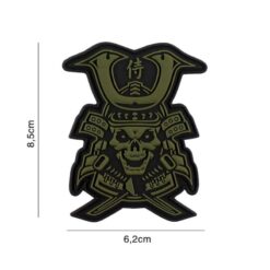 Samurai Skull Warrior PVC Patch Green