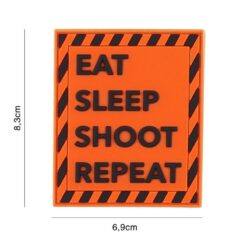 PVC Eat sleep shoot repeat orange Patch #2126