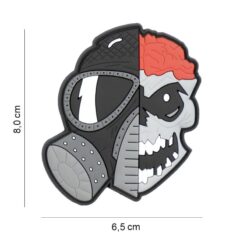Patch PVC skull with brains and gasmask #8136