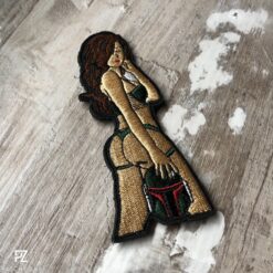 Sexy Girl Holding Boba Fett Mask Patch