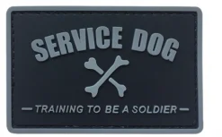 SERVICE DOG TRAINING TO BE A SOLDIER PVC PATCH GREY