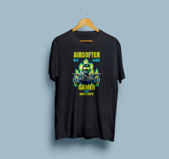 Airsofter By Day Gamer By Night Black T-Shirt