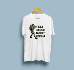 Eat Sleep Airsoft Repeat White T-Shirt