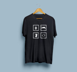 Drink Beer, Sleep, Airsoft, Repeat Black T-Shirt