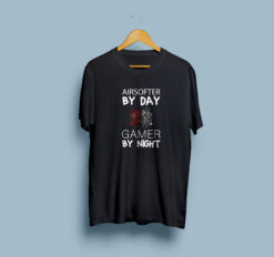 Airsofter By Day Gamer By Night Black T-Shirt