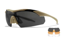 Wiley X VAPOR 2.5 Shields Grey/Clear/Light Rust W/Matte Tan Frames