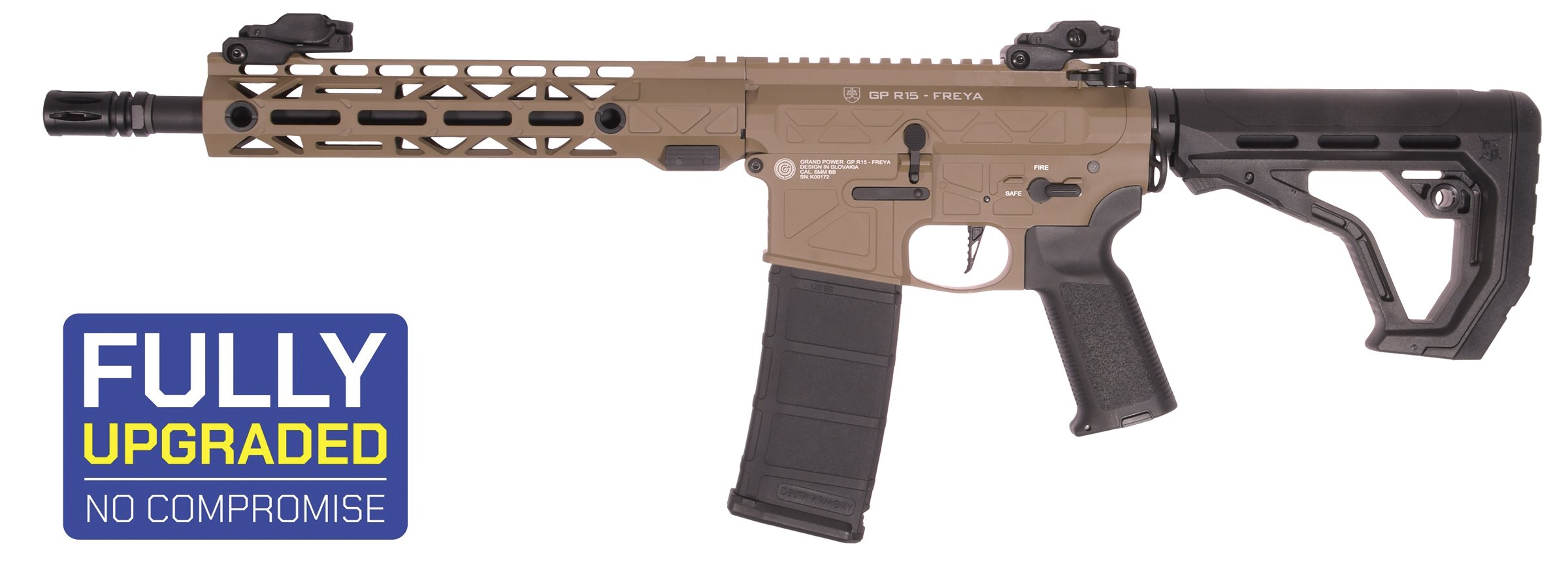 Delta Armory airsoft gun FREYA R15 M-LOK 10" FDE