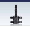 Ammomax Drop Leg Platform Mount – left-side full view, black polymer with adjustable straps