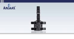 Ammomax Drop Leg Platform Mount – left-side full view, black polymer with adjustable straps