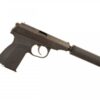 WE Makarov pistol with silencer and extended barrel – left-side full view, black finish