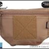 Emerson Gear Plate Carrier Front Drop Pouch – left-side full view, Coyote tan
