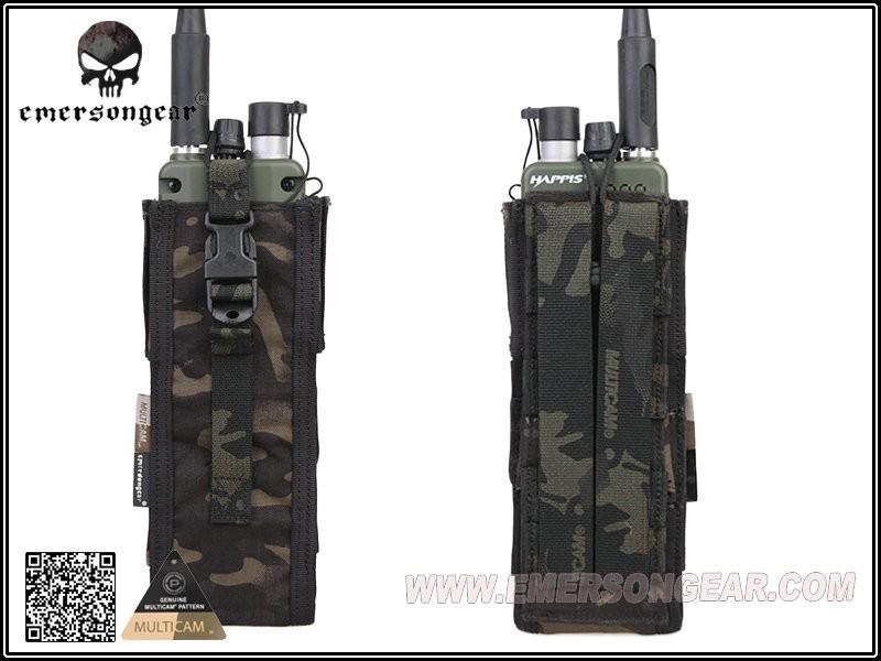 Emerson Gear PRC 148/152 radio pouch Multicam Black – left-side full view