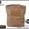 Emerson Gear Folding Dump Pouch Coyote Brown – left-side full view with MOLLE straps
