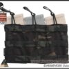 Emerson Gear 5.56 triple mag pouch in Multicam Black – front-facing MOLLE view